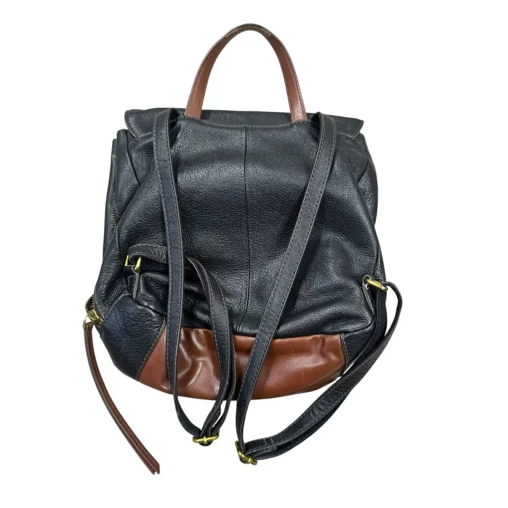 Fossil Claire Leather Mini Backpack Purse Black Brown Small Bag Adjustable